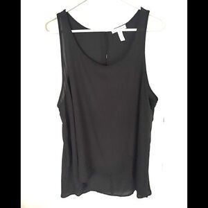 AMBIANCE APPAREL sheer black sleeveless too - 2X